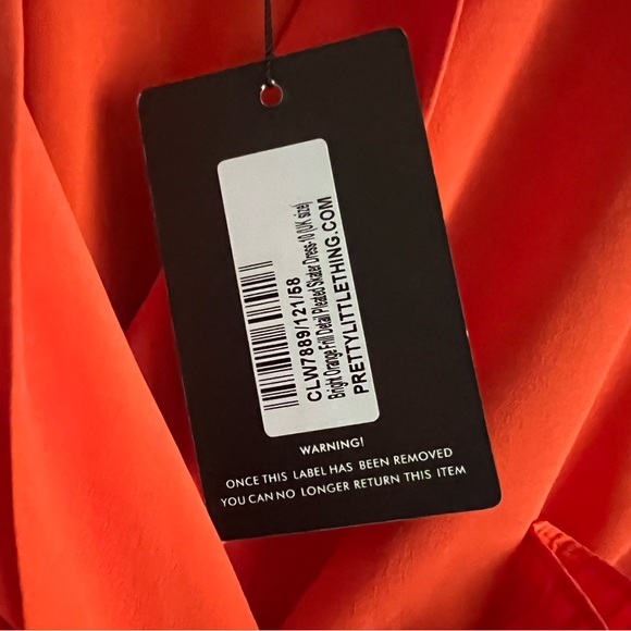 Stunning Orange dress with deep v neck and ruffle detail spring/summer dress - Picture 10 of 15